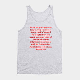 Bible Verse Romans 12:3 Tank Top